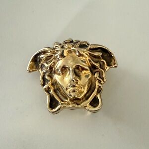 Versace Medusa Gold tone belt buckle